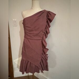 Pink one shoulder cotton short dress size small. Perfect conditions